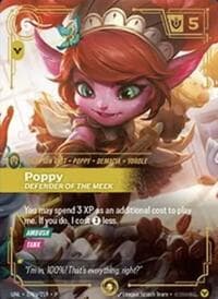 Poppy, Defender of the Meek (Alternate Art) - Riftbound Organized Play Promotional Cards - Riftbound: League of Legends Trading Card Game card