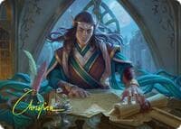 Elrond, Moon-Reader Art Card (Gold-Stamped Signature) - Art Series: The Hobbit - Magic: The Gathering card