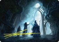 Uncover the Moon-Letters Art Card (Gold-Stamped Signature) - Art Series: The Hobbit - Magic: The Gathering card