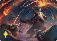 Gandalf, Shadow's Foe Art Card (Gold-Stamped) - Art Series: The Hobbit - Magic: The Gathering card