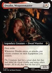 Dwalin, Weaponmaster (Extended Art) - The Hobbit - Magic: The Gathering card