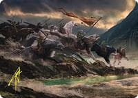 Tide of Fury and Disorder Art Card (Gold-Stamped Signature) - Art Series: The Hobbit - Magic: The Gathering card