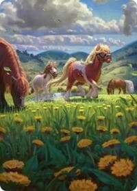 Troop of Ponies Art Card - Art Series: The Hobbit - Magic: The Gathering card