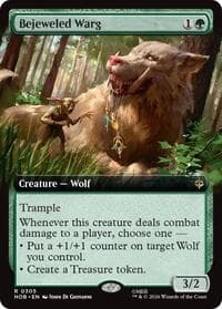 Bejeweled Warg (Extended Art) - The Hobbit - Magic: The Gathering card