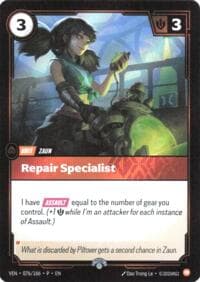 Repair Specialist - Riftbound Organized Play Promotional Cards - Riftbound: League of Legends Trading Card Game card