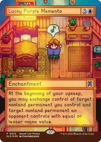 Lucky Purple Memento - Puca's Mischief - Secret Lair Drop Series - Magic: The Gathering card