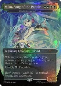 Miku, Song of the People - Trostani, Selesnya's Voice (Display Commander) - Thick Stock - Secret Lair Drop Series - Magic: The Gathering card