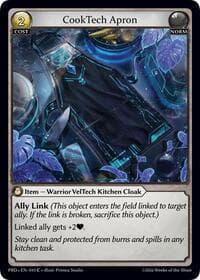 CookTech Apron (Interference Curio Foil) - .asphodel/paradise - Grand Archive TCG card