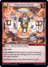 FlameTech Shield (Interference Curio Foil) - .asphodel/paradise - Grand Archive TCG card