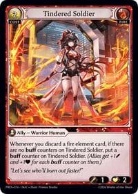 Tindered Soldier (Interference Curio Foil) - .asphodel/paradise - Grand Archive TCG card