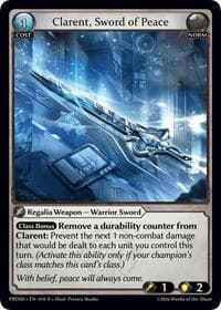 Clarent, Sword of Peace - .asphodel/paradise Starter Decks - Grand Archive TCG card