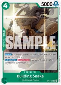Building Snake - The World's Strongest Warriors Release Event Cards - One Piece Card Game card