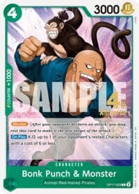 Bonk Punch & Monster - The World's Strongest Warriors Release Event Cards - One Piece Card Game card