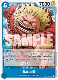Barbell - The World's Strongest Warriors Release Event Cards - One Piece Card Game card