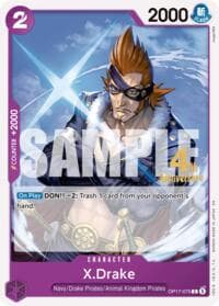 X.Drake - The World's Strongest Warriors Release Event Cards - One Piece Card Game card