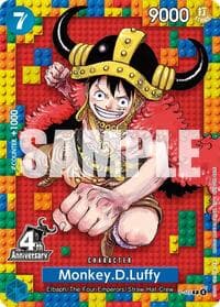 Monkey.D.Luffy (4th Anniversary) - One Piece Promotion Cards - One Piece Card Game card