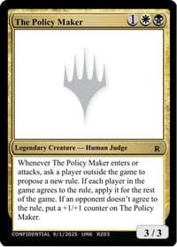 The Policy Maker - Un-Known Event Playtest Cards - Magic: The Gathering card