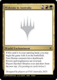 Welcome to Australia - Un-Known Event Playtest Cards - Magic: The Gathering card