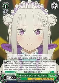 Knighting Ceremony, Emilia - Re:ZERO -Starting Life in Another World- Vol.3 - Weiss Schwarz card