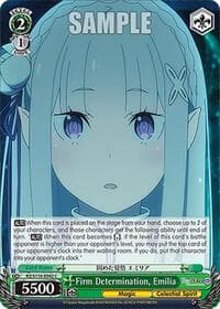 Firm Determination, Emilia - Re:ZERO -Starting Life in Another World- Vol.3 - Weiss Schwarz card