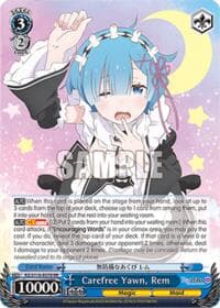 Carefree Yawn, Rem - Re:ZERO -Starting Life in Another World- Vol.3 - Weiss Schwarz card