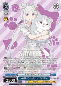 With Cat-Ears, Emilia (PR) - Re:ZERO -Starting Life in Another World- Vol.3 - Weiss Schwarz card