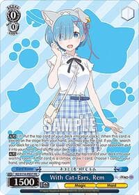 With Cat-Ears, Rem (PR) - Re:ZERO -Starting Life in Another World- Vol.3 - Weiss Schwarz card