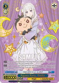 Pajama Party, Emilia (PR+) - Re:ZERO -Starting Life in Another World- Vol.3 - Weiss Schwarz card