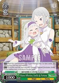 Warm Affection, Emilia & Fortuna (SR) - Re:ZERO -Starting Life in Another World- Vol.3 - Weiss Schwarz card