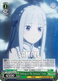 Challenge in "The Sanctuary", Emilia (SR) - Re:ZERO -Starting Life in Another World- Vol.3 - Weiss Schwarz card