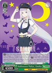 Halloween Police, Emilia (SR) - Re:ZERO -Starting Life in Another World- Vol.3 - Weiss Schwarz card