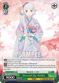 Dressed Up, Emilia (SR) - Re:ZERO -Starting Life in Another World- Vol.3 - Weiss Schwarz card
