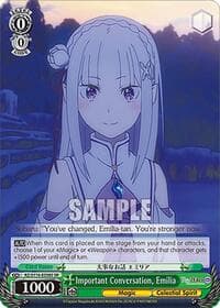 Important Conversation, Emilia (SR) - Re:ZERO -Starting Life in Another World- Vol.3 - Weiss Schwarz card