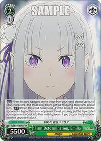 Firm Determination, Emilia (SR) - Re:ZERO -Starting Life in Another World- Vol.3 - Weiss Schwarz card