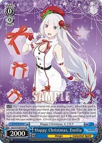 Happy Christmas, Emilia (SR) - Re:ZERO -Starting Life in Another World- Vol.3 - Weiss Schwarz card