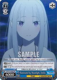 Illuminated by Moonlight, Emilia (SR) - Re:ZERO -Starting Life in Another World- Vol.3 - Weiss Schwarz card