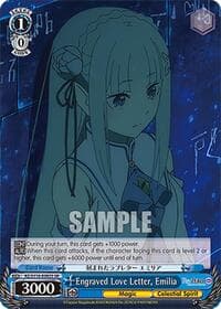 Engraved Love Letter, Emilia (SR) - Re:ZERO -Starting Life in Another World- Vol.3 - Weiss Schwarz card
