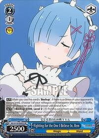 Fighting for the One I Believe In, Rem (SR) - Re:ZERO -Starting Life in Another World- Vol.3 - Weiss Schwarz card