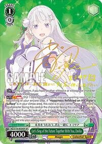 Let's Sing of the Future Together With You, Emilia (SP) - Re:ZERO -Starting Life in Another World- Vol.3 - Weiss Schwarz card