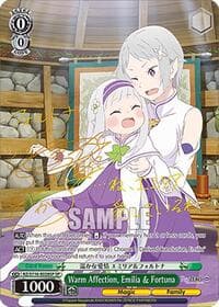 Warm Affection, Emilia & Fortuna (SP) - Re:ZERO -Starting Life in Another World- Vol.3 - Weiss Schwarz card