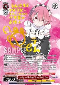 Lovely and Robust Sister Maid, Ram (SP) - Re:ZERO -Starting Life in Another World- Vol.3 - Weiss Schwarz card