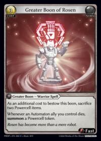Greater Boon of Rosen - .asphodel/paradise: Pantheon - Grand Archive TCG card