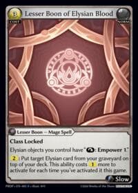Lesser Boon of Elysian Blood - .asphodel/paradise: Pantheon - Grand Archive TCG card