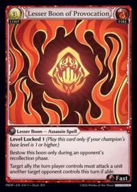 Lesser Boon of Provocation - .asphodel/paradise: Pantheon - Grand Archive TCG card