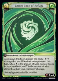 Lesser Boon of Refuge - .asphodel/paradise: Pantheon - Grand Archive TCG card