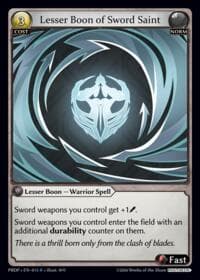 Lesser Boon of Sword Saint - .asphodel/paradise: Pantheon - Grand Archive TCG card