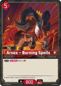 Arsox - Burning Spoils - TD01: Dawn of Palpagos Red•Blue - Palworld OFFICIAL CARD GAME card