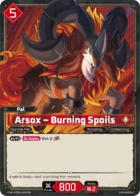 Arsox - Burning Spoils (TSR) - TD01: Dawn of Palpagos Red•Blue - Palworld OFFICIAL CARD GAME card