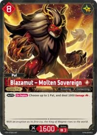 Blazamut - Molten Sovereign - TD01: Dawn of Palpagos Red•Blue - Palworld OFFICIAL CARD GAME card