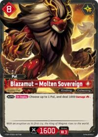 Blazamut - Molten Sovereign (TSR) - TD01: Dawn of Palpagos Red•Blue - Palworld OFFICIAL CARD GAME card